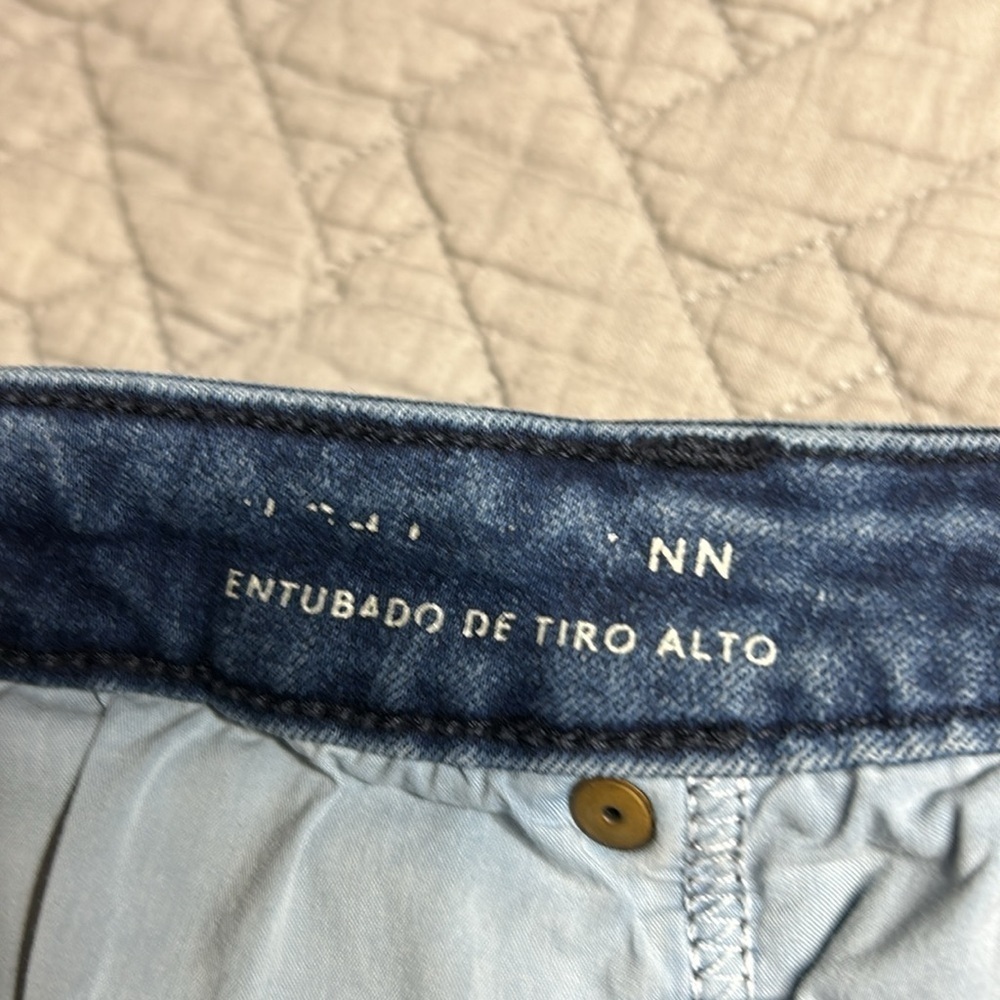 Universal Thread Button Fly Skinny Frayed Ankle Med Blue Jean Sz 8/29R - Picture 6 of 11